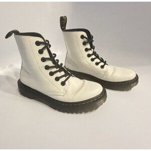 Doc Martens Luana Women's Sz 6 Combat Boots Doc White Leather Air Wair  AW004